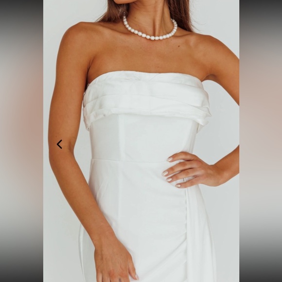 THE ONE STRAPLESS MAXI DRESS WHITE - Picture 3 of 9